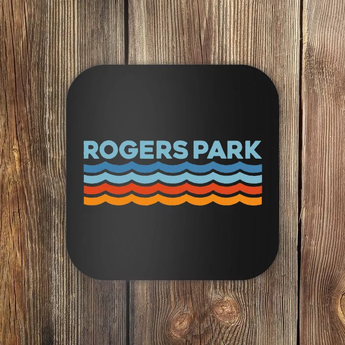 Retro Rogers Park Chicago Neighborhood Coaster