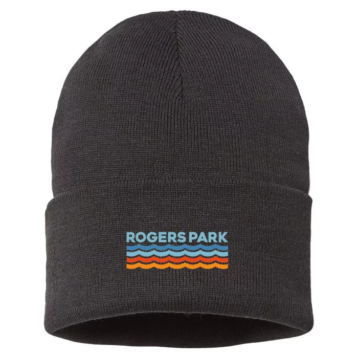 Retro Rogers Park Chicago Neighborhood Sustainable Knit Beanie