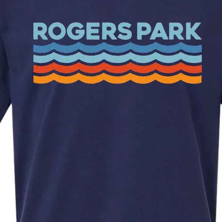 Retro Rogers Park Chicago Neighborhood Sueded Cloud Jersey T-Shirt