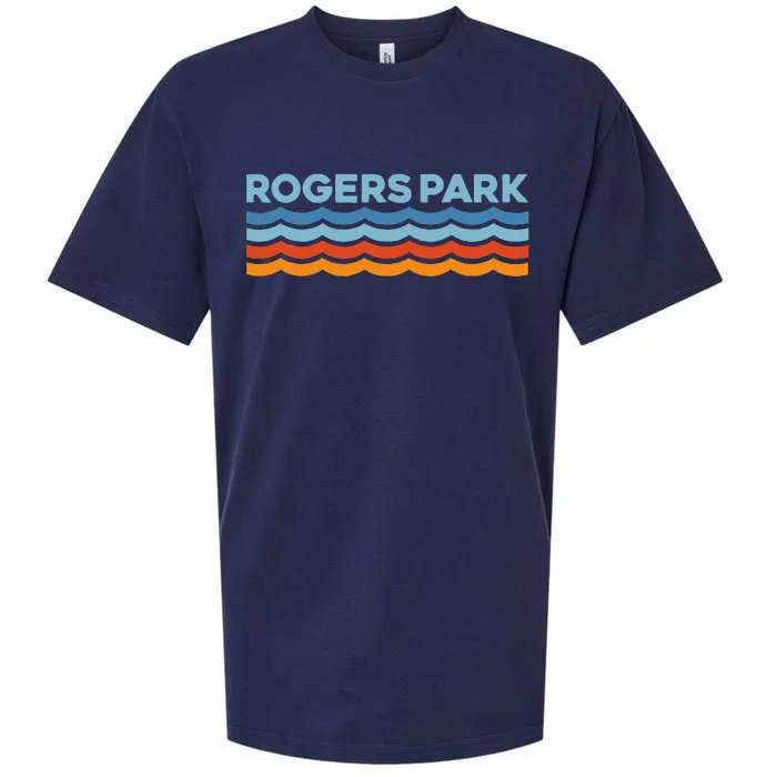 Retro Rogers Park Chicago Neighborhood Sueded Cloud Jersey T-Shirt