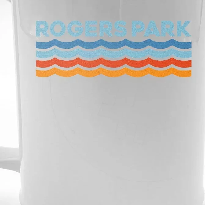 Retro Rogers Park Chicago Neighborhood Front & Back Beer Stein