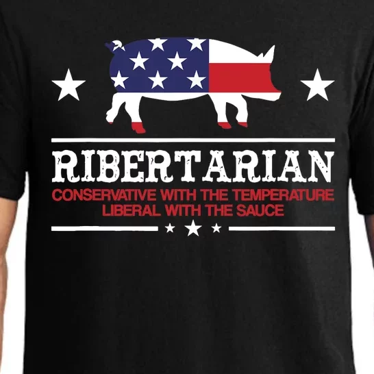 Ribertarian Ribs Pig Patriot Grilling Smoker Grill Funny BBQ Pajama Set