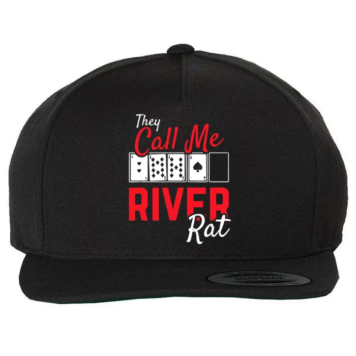 River Rat Poker Funny Texas Holdem Gift Wool Snapback Cap