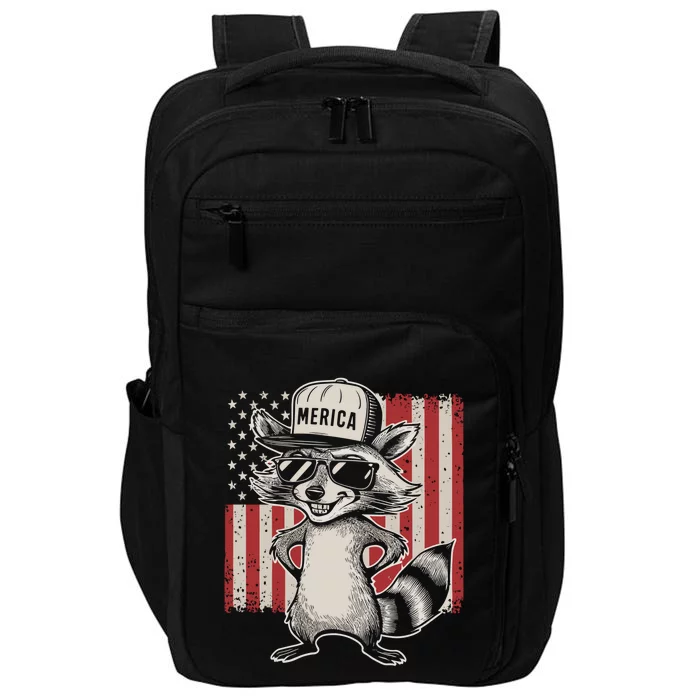 Redneck Raccoon Patriotic White Trash Party Attire Hillbilly Gift Impact Tech Backpack