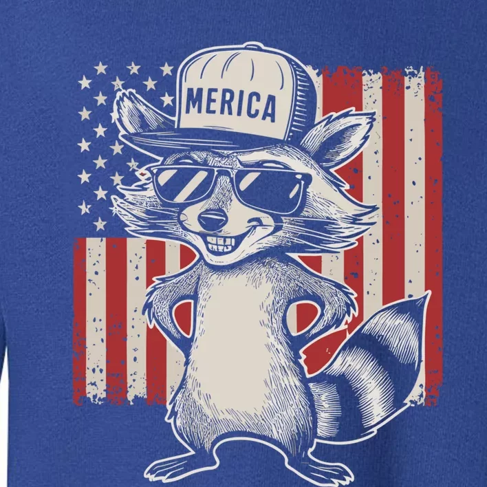 Redneck Raccoon Patriotic White Trash Party Attire Hillbilly Gift Toddler Sweatshirt