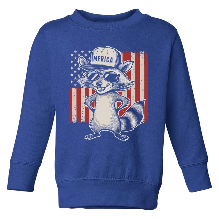 Redneck Raccoon Patriotic White Trash Party Attire Hillbilly Gift Toddler Sweatshirt