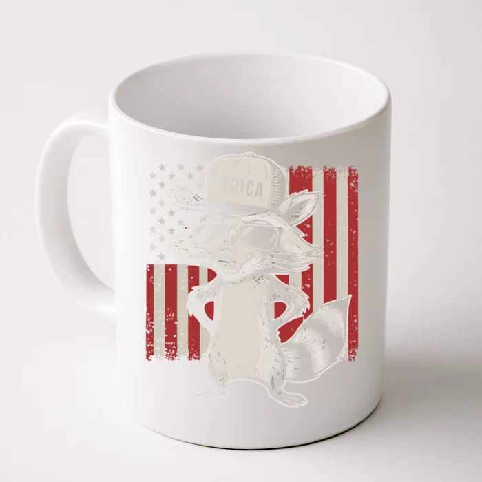 Redneck Raccoon Patriotic White Trash Party Attire Hillbilly Gift Front & Back Coffee Mug