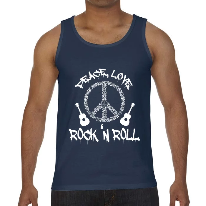 Rock'n Roll Peace Love Rock and Roll Tee Comfort Colors® Tank Top