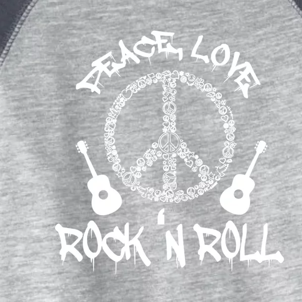 Rock'n Roll Peace Love Rock and Roll Tee Toddler Fine Jersey T-Shirt