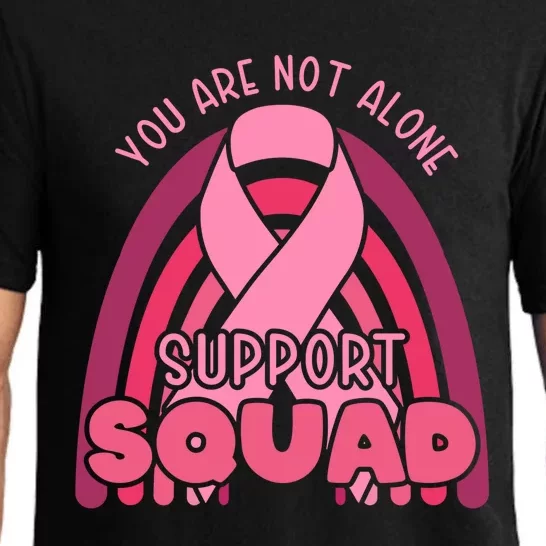 Rainbow Ribbon Pink Support Squad Breast Cancer Awareness Gift Pajama Set