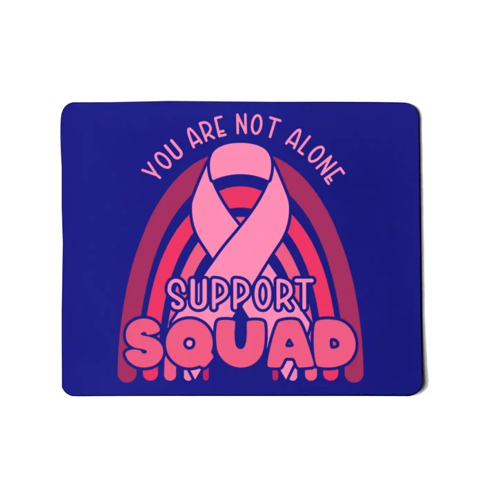 Rainbow Ribbon Pink Support Squad Breast Cancer Awareness Gift Mousepad