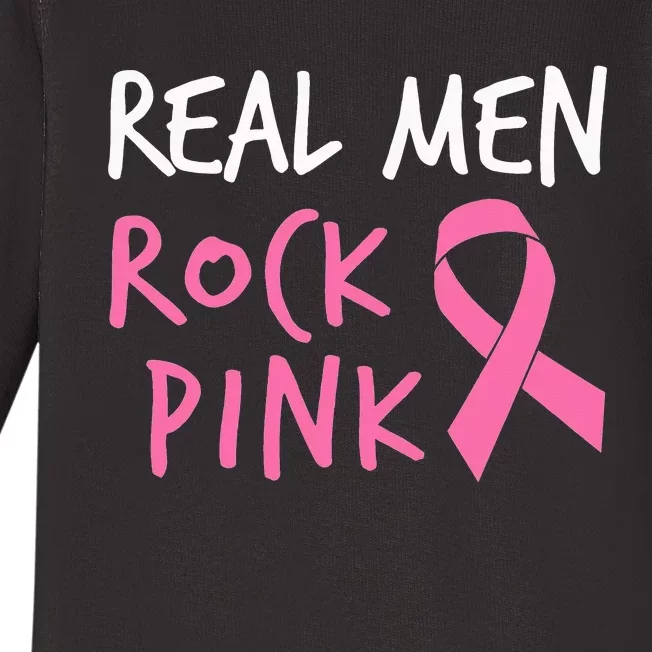 Real Rock Pink Fighting Breast Cancer Baby Long Sleeve Bodysuit