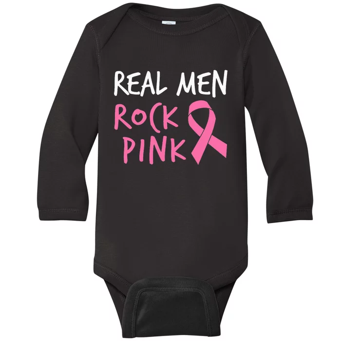 Real Rock Pink Fighting Breast Cancer Baby Long Sleeve Bodysuit