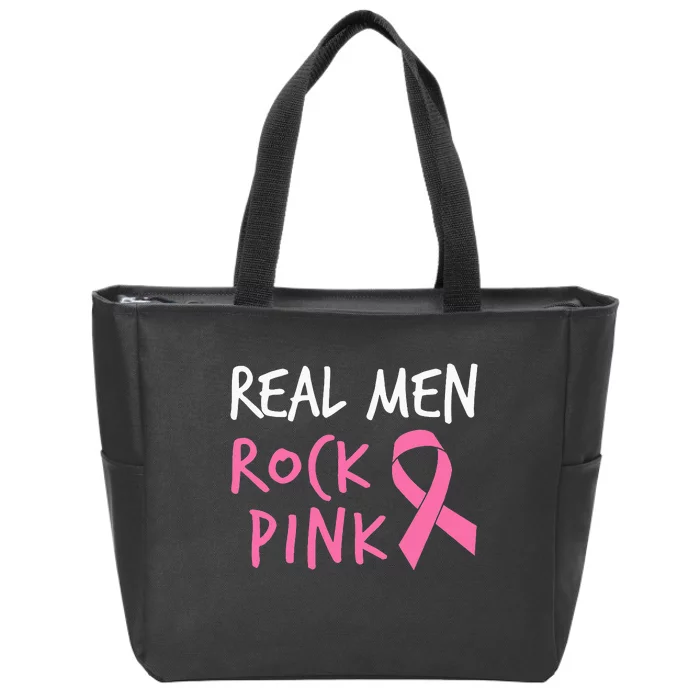 Real Rock Pink Fighting Breast Cancer Zip Tote Bag