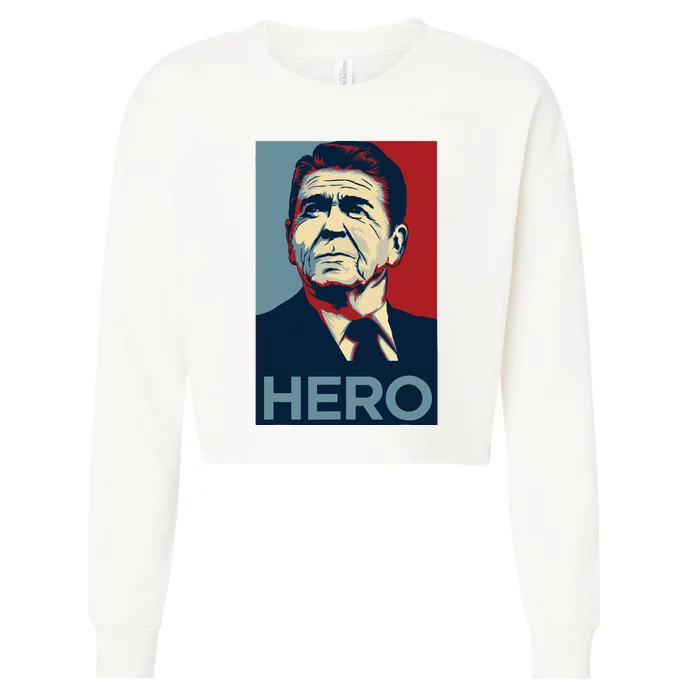 Ronald Reagan President Usa America Funny Cropped Pullover Crew