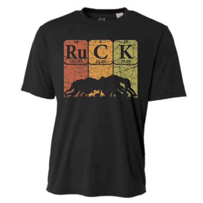 Ruck Rugby Periodic Table Elements Rugby Player Nerd Retro Cooling Performance Crew T-Shirt