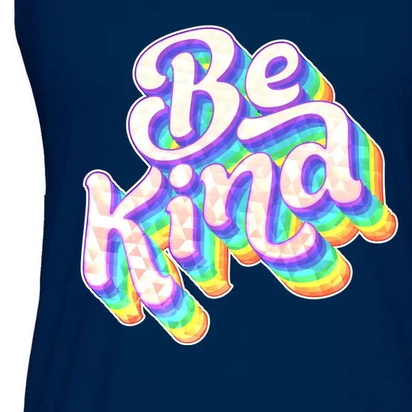 Retro Rainbow Prism Be Kind Ladies Essential Flowy Tank