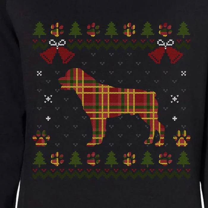 Rottweiler Red Plaid Dog Ugly Christmas Sweater Dogs XMas Gift Womens California Wash Sweatshirt