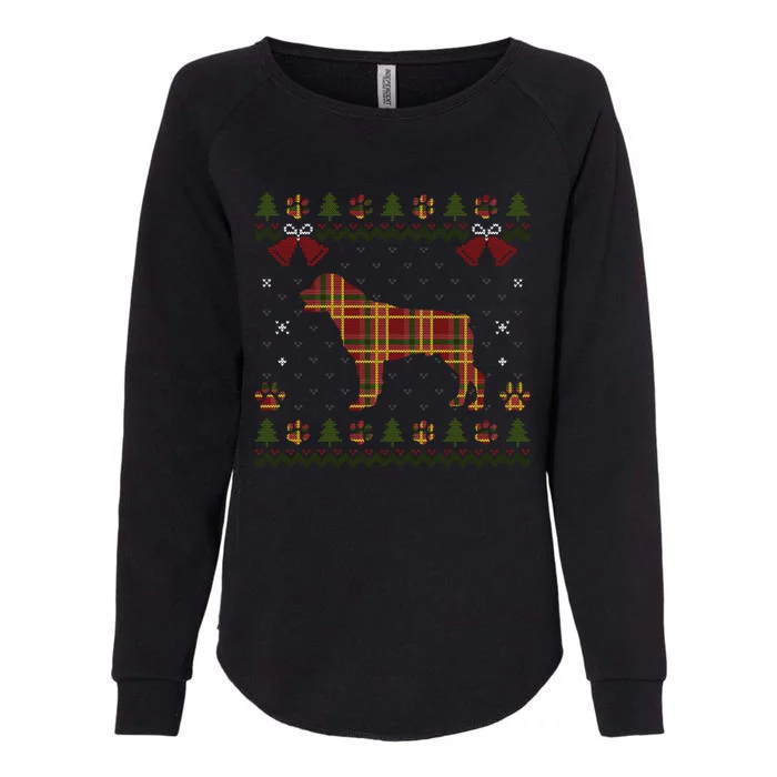 Rottweiler Red Plaid Dog Ugly Christmas Sweater Dogs XMas Gift Womens California Wash Sweatshirt