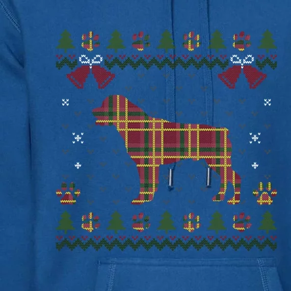 Rottweiler Red Plaid Dog Ugly Christmas Sweater Dogs XMas Gift Premium Hoodie