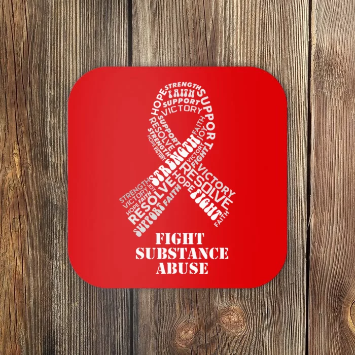 Red Ribbon Products & Gifts for Substance Abuse Awareness Coaster