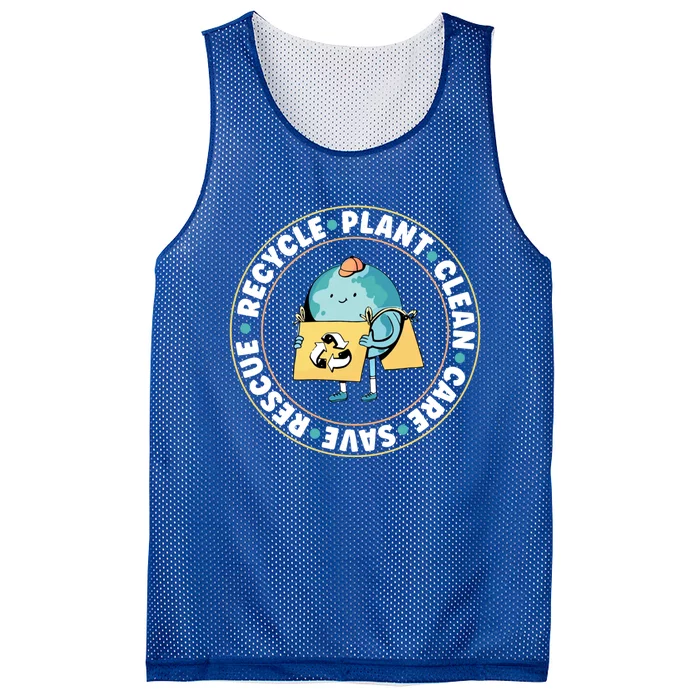 Rescue Recycle Plant Clean Care Save The Planet Gift Mesh Reversible Basketball Jersey Tank