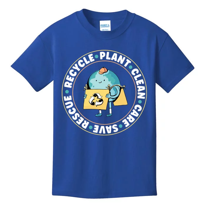 Rescue Recycle Plant Clean Care Save The Planet Gift Kids T-Shirt