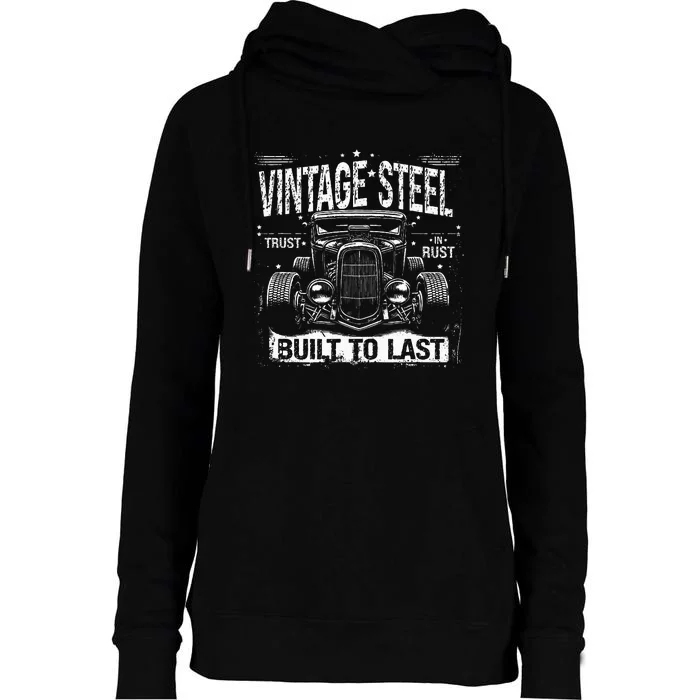 Rat Rod Quote Vintage Hot Rod Car Womens Funnel Neck Pullover Hood