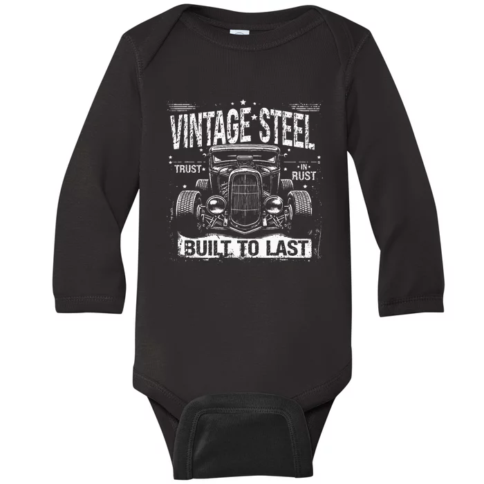 Rat Rod Quote Vintage Hot Rod Car Baby Long Sleeve Bodysuit