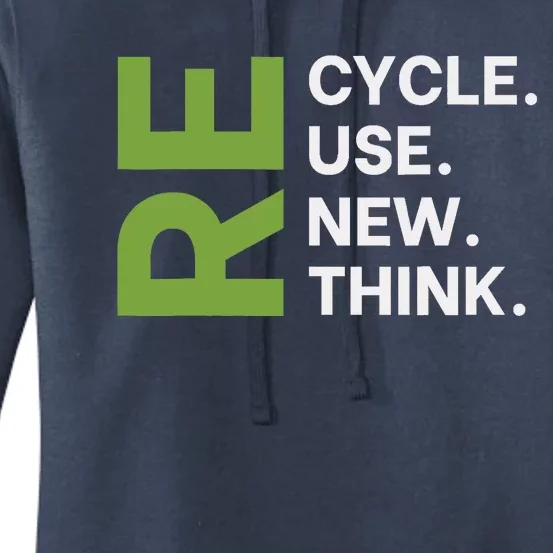 Recycle Reuse Renew Rethink Earth Day Environmental Activism Women's Pullover Hoodie