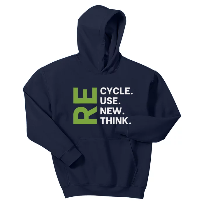 Recycle Reuse Renew Rethink Earth Day Environmental Activism Kids Hoodie