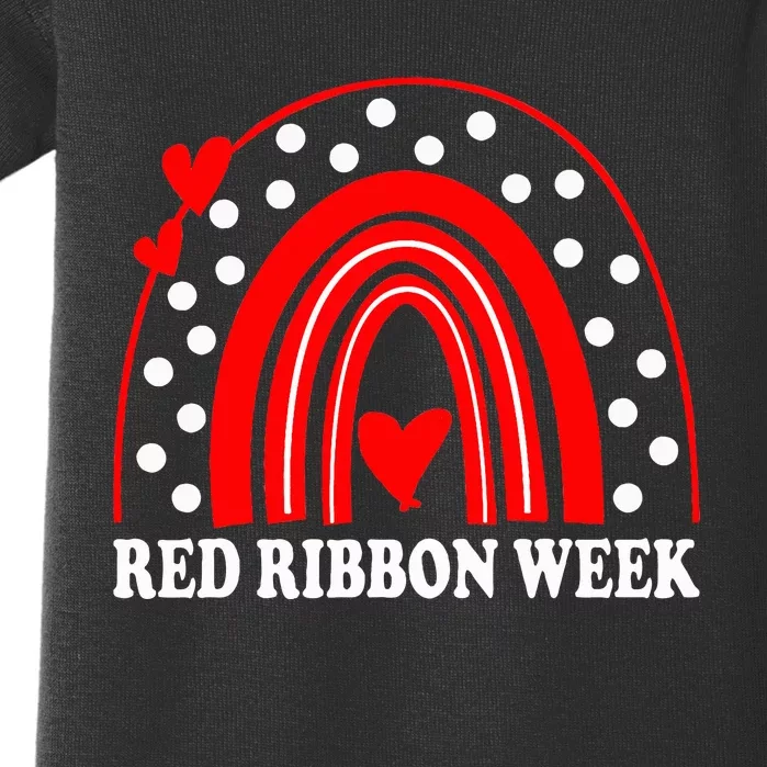 Rainbow Red Ribbon Week Leopard We Wear Red For Awareness Baby Bodysuit