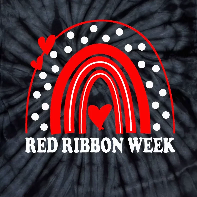 Rainbow Red Ribbon Week Leopard We Wear Red For Awareness Tie-Dye T-Shirt