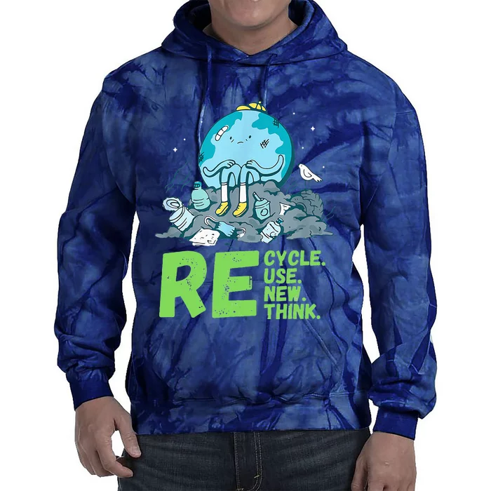 Recycle Reuse Renew Rethink Crisis Environmental Activism Tie Dye Hoodie