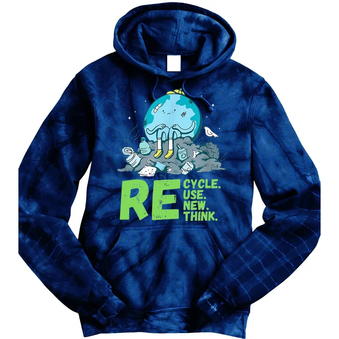 Recycle Reuse Renew Rethink Crisis Environmental Activism Tie Dye Hoodie