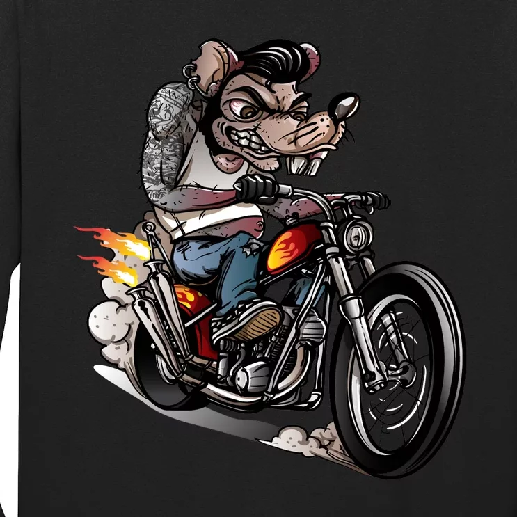 Rockabilly Rats Riding A Bike Long Sleeve Shirt