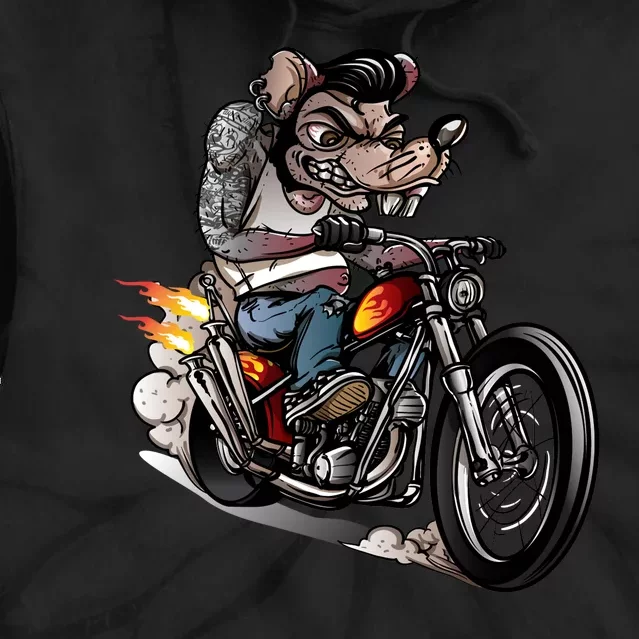 Rockabilly Rats Riding A Bike Tie Dye Hoodie