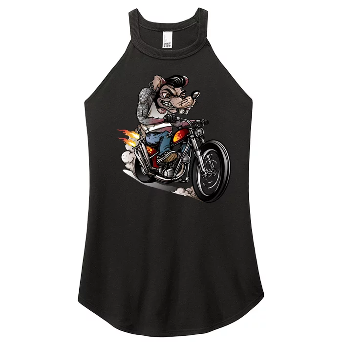 Rockabilly Rats Riding A Bike Women’s Perfect Tri Rocker Tank