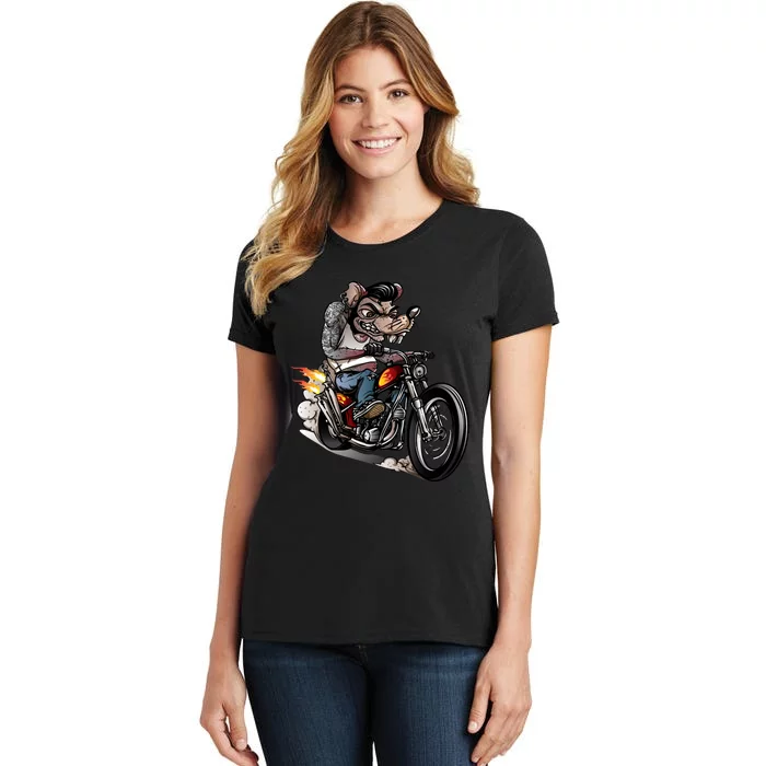 Rockabilly Rats Riding A Bike Women's T-Shirt