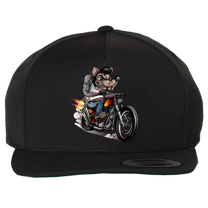 Rockabilly Rats Riding A Bike Wool Snapback Cap