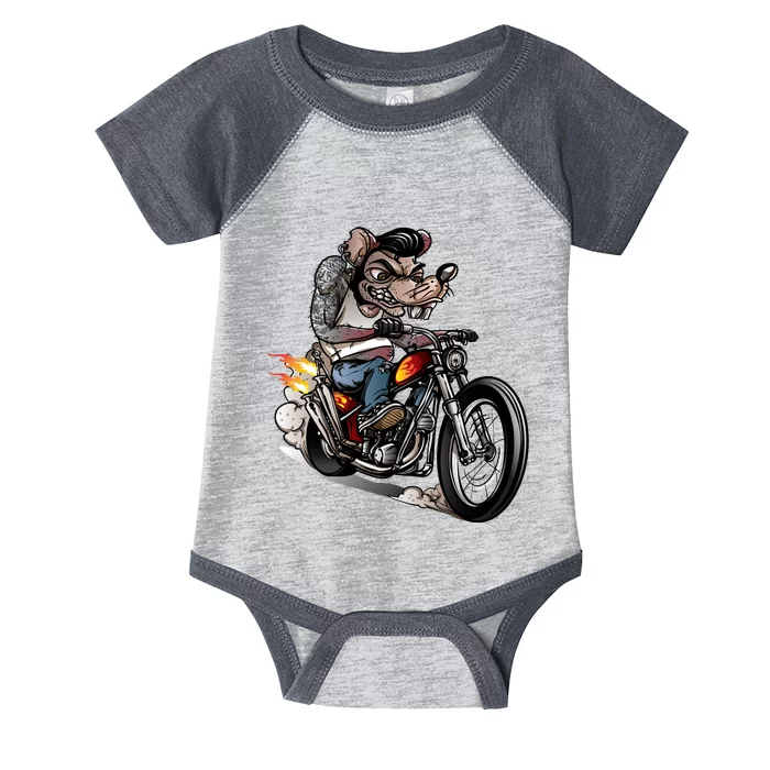 Rockabilly Rats Riding A Bike Infant Baby Jersey Bodysuit