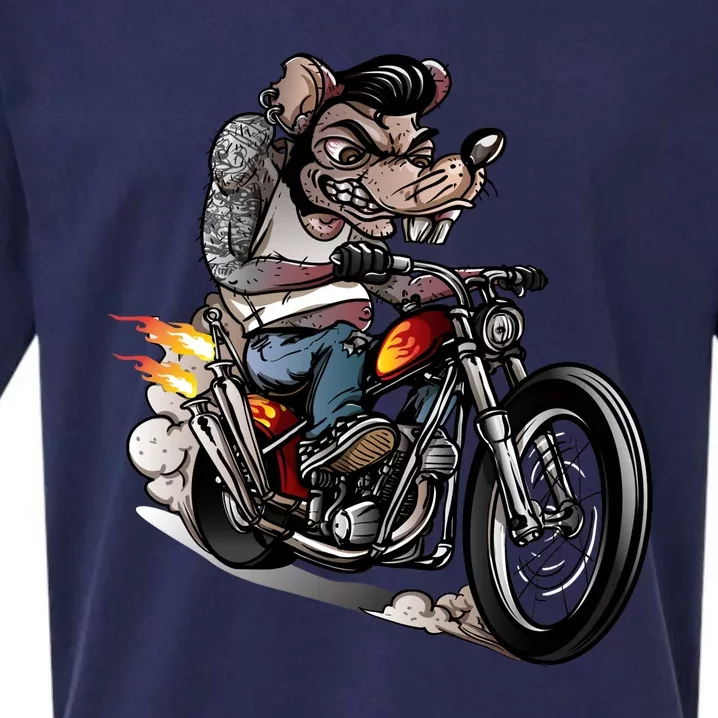 Rockabilly Rats Riding A Bike Sueded Cloud Jersey T-Shirt