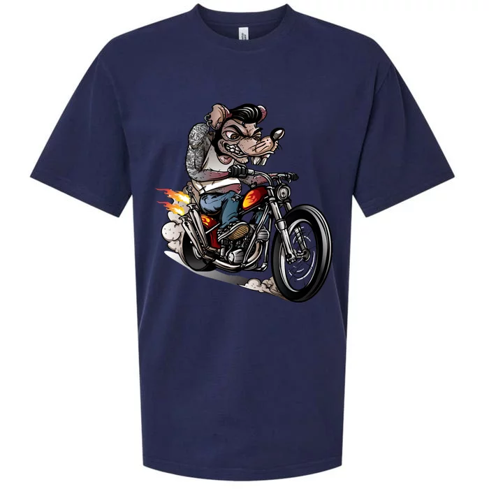 Rockabilly Rats Riding A Bike Sueded Cloud Jersey T-Shirt