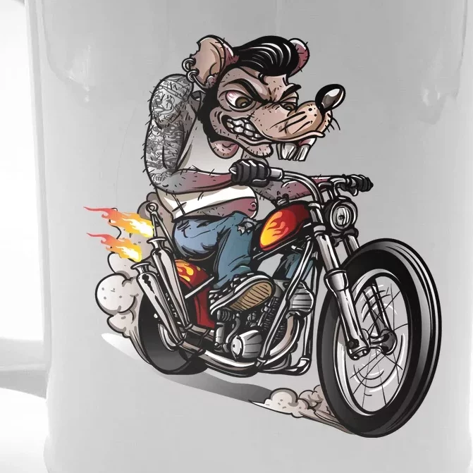 Rockabilly Rats Riding A Bike Front & Back Beer Stein