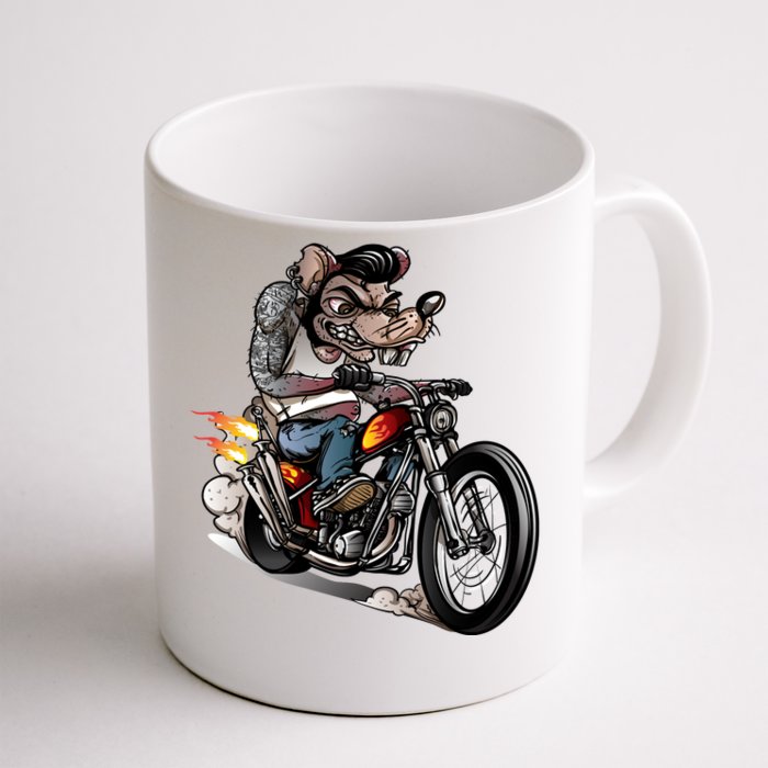 Rockabilly Rats Riding A Bike Front & Back Coffee Mug