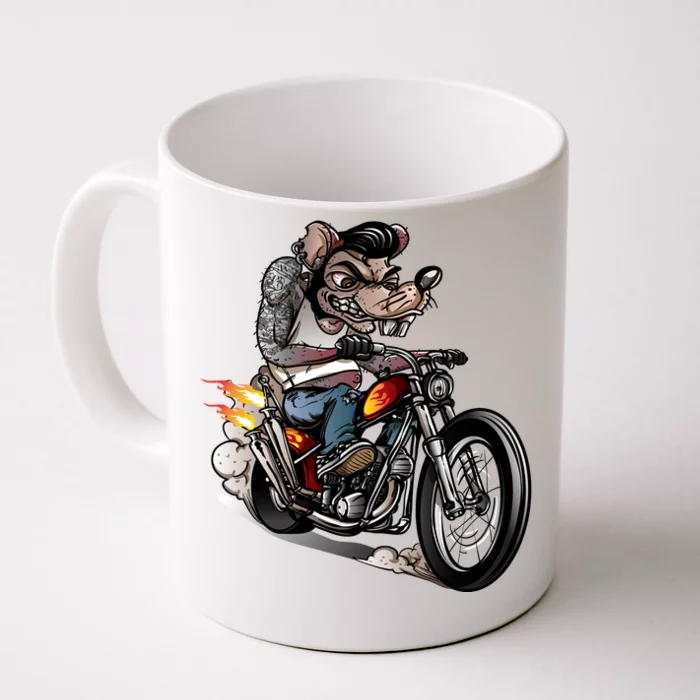 Rockabilly Rats Riding A Bike Front & Back Coffee Mug