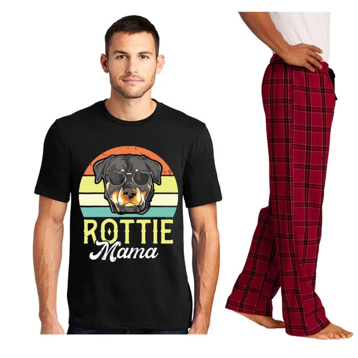 Retro Rottweiler Rottie Mama Shirts Women Mothers Day Dog Pajama Set