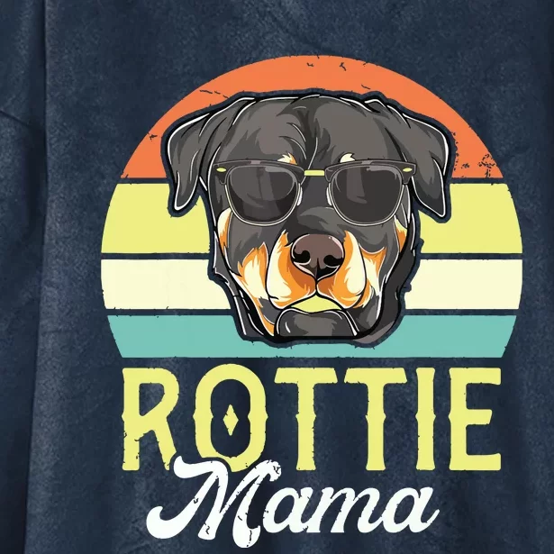 Retro Rottweiler Rottie Mama Shirts Women Mothers Day Dog Hooded Wearable Blanket