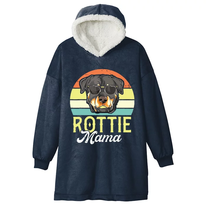 Retro Rottweiler Rottie Mama Shirts Women Mothers Day Dog Hooded Wearable Blanket