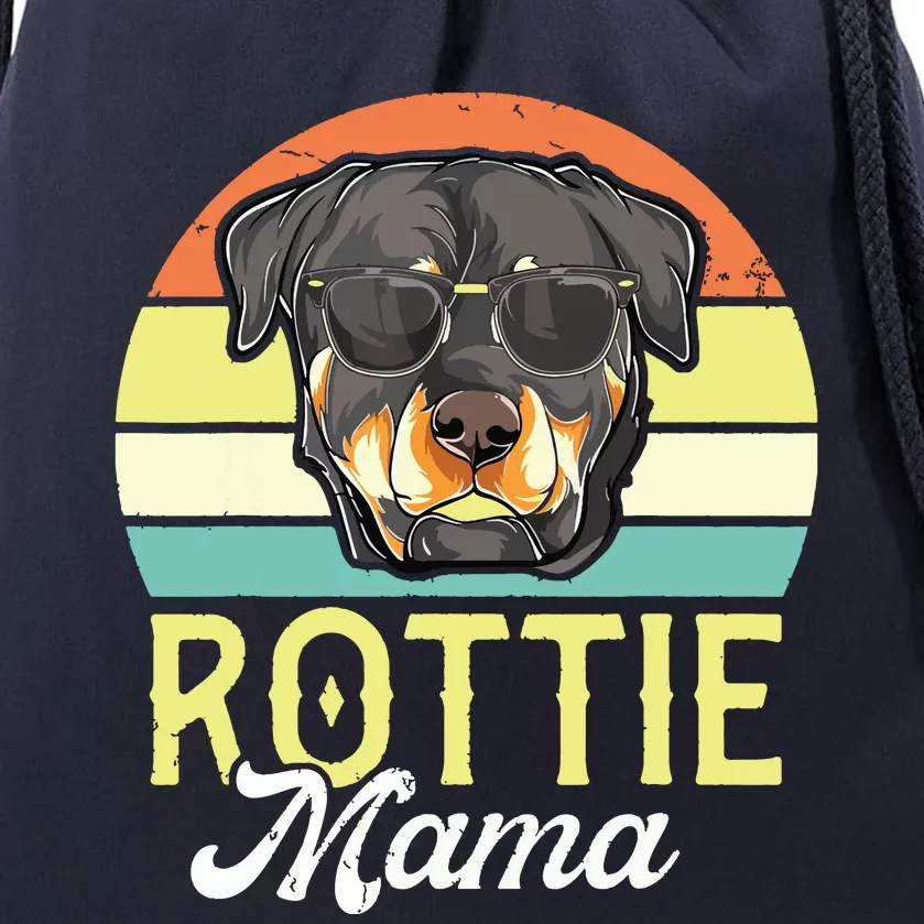 Retro Rottweiler Rottie Mama Shirts Women Mothers Day Dog Drawstring Bag